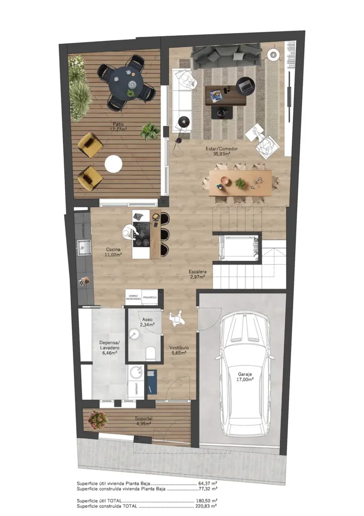 Plano planta baja Residencial Cónsul