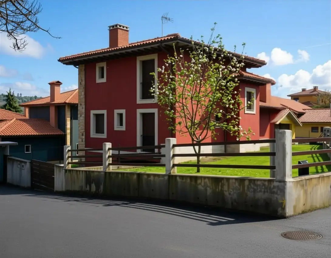 Fachada exterior de vivienda unifamiliar en Urbanización Forfontía